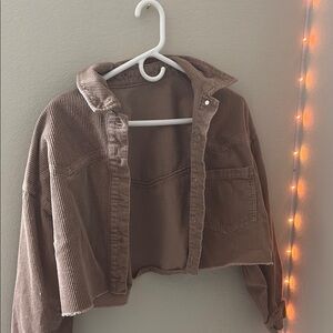 Forever 21 Cropped Brown Jean Jacket